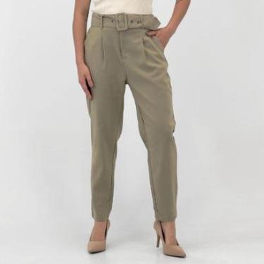 Imagem de Calça Malwee Reta em Tecido Alfaiataria com Cinto Feminina-Feminino