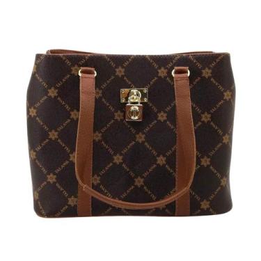 Imagem de Bolsa Tote Espaçosa Moderna Feminina Luxo Passeio Trabalho Alça Transv