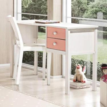 Imagem de Escrivaninha Infantil Club House Sweet com 2 Gavetas Branco/Rosa - Cas