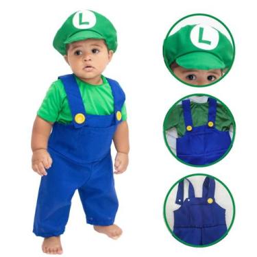Imagem de Fantasia Cosplay Infantil De Jogo Do Encanador Verde - Coloribaby, 4 a