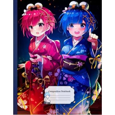 Imagem de Composition NoteBook: Rem Re Zero Ram Kanjii D1, 8.5x11 Inches - 110 page Supplies Books Ruled Lined Pages Teacher Gifts Funy Best Anime Office School College Ruled Women Girls Students