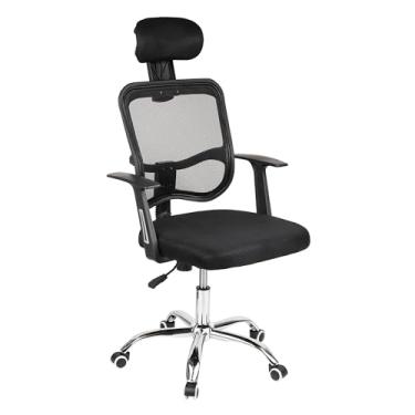 Imagem de Mind Reader Altura do encosto de cabeça giratório ajustável, cadeira de mesa, escritório, C x 61 cm L x 108-119 cm A, preto