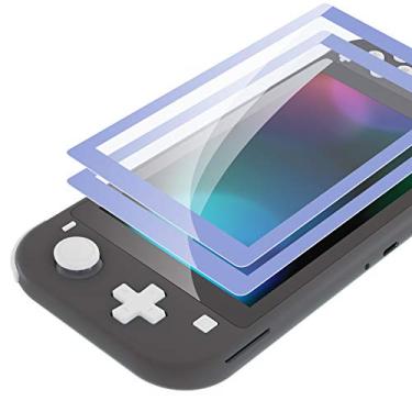Imagem de eXtremeRate pacote com 2 películas protetoras transparentes de violeta de vidro temperado transparente HD transparente, película protetora de tela para Nintendo Switch Lite [antiarranhões, antidigitais, à prova de estilhaços, sem bolhas]