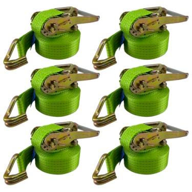 Imagem de Kit 6 Cinta Catraca Amarração De Carga Com Gancho J 3 Toneladas 9 Metros NEVVO