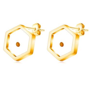 Imagem de Vivaday Brincos motivacionais religiosos geométricos cristãos semente de mostarda | Escritura Mateus 17:20 Faith Can Move Mountains Joias religiosas de aço inoxidável | Simbolizando fé, esperança e