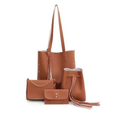 Imagem de Kit de 4 peças Bolsa Feminina de Tiracolo Transversal Bolsa Pequena de