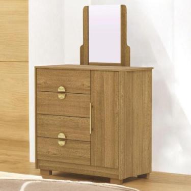 Imagem de Saparteira Cômoda 4 Gavetas Espelho Filipinas Nature - Mais de Casa