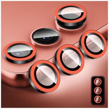 Imagem de Kucheed Protetor de lente de câmera luminoso para Samsung Galaxy A14/A24/A34/A54, protetor de tela de vidro temperado colorido noctilucente, alinhamento automático, anéis de liga de alumínio