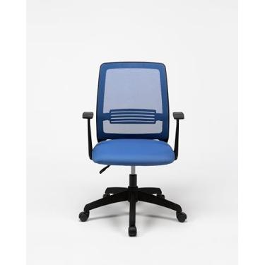Imagem de Cadeira de Escritório Mint, Ergonômica, Mesh Azul, com Apoio Lombar e Braços Ajustáveis