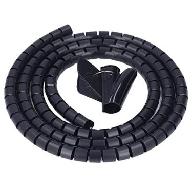 Imagem de Páginaira de Cabo de Cabo, Envoltório de Fio Organizador de Cabo de Manga de Cabo Com o Fio de Encaixe do Tubo de Enrolamento de Fio DIA 20mm/0,79in para Canto de DVD de TV DVD Em Casa DVD (1,5m /