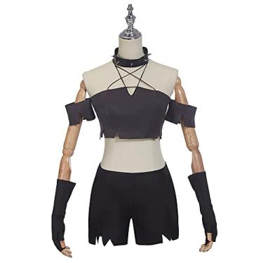 Imagem de Weixu Anime Loona Cosplay Fantasia Crop Top Shorts Traje Halloween Carnaval Festa Terno, Preto feminino, P