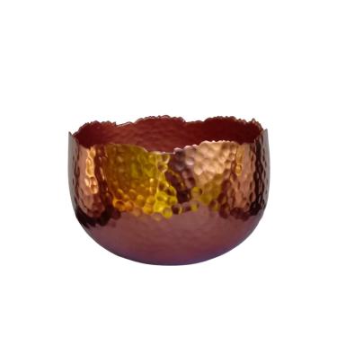 Imagem de Vaso Cachepot Decorativo Cobre Martelado 15x10cm.