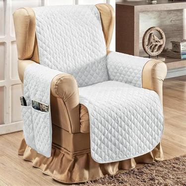 Imagem de Protetor de Poltrona Tecido Macio - Ideal para Casas com Pets e Crianças, Fácil de Lavar e Colocar, Custo-Benefício Incrível – FV Enxovais (Branco, 1 Lugar/Poltrona)