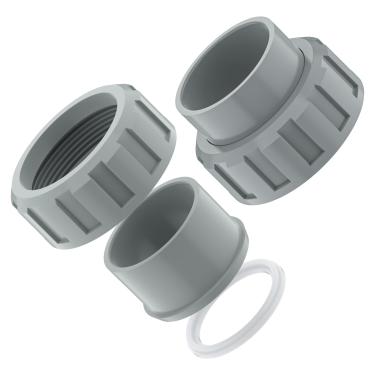 Imagem de Sxkxm Kit de conector e porca 006723F compatível com modelos de aquecedor de piscina Raypak 185-405 206-409, conjunto de união de conector CPVC de 5 cm, kit de flange de aquecedor, peças de aquecedor