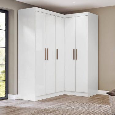 Imagem de Guarda-roupa Modulado de Canto 5 Portas Paris Branco