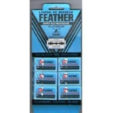 Imagem de Lâmina de Barbear Feather Platinum Cartela Com 60 Unidades