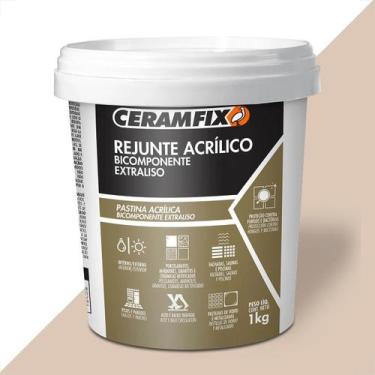 Imagem de Rejunte ceramfix acrilico 1kg bicomponente extraliso crema 