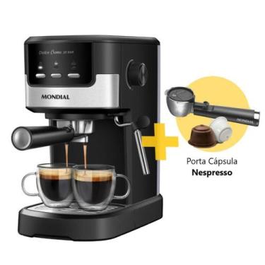Imagem de Cafeteira Mondial Expresso Dolce Crema 20 Bar C-20-EC 1200W 220V + Por