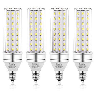 Imagem de Lâmpadas LED E12, lâmpada de candelabro LED 16W equivalente a 120 watts, 1200lm, base decorativa de candelabro E12 milho não regulável LED lustre luz diurna Deluxe6000K lâmpada LED, pacote com 4