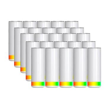 Imagem de HAYINS Caixa de som impressa com sublimação Buletooth de 590 ml, pacote com 25, parede dupla reta fina com tampa (branco 25 peças)