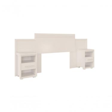 Imagem de Cabeceira Box Regulável Dinamarca 100% Mdf Com Gavetas Fenix Cor:branco