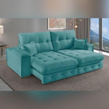 Imagem de Sofá Retrátil Reclinável 230cm Istambul Yescasa Pistache