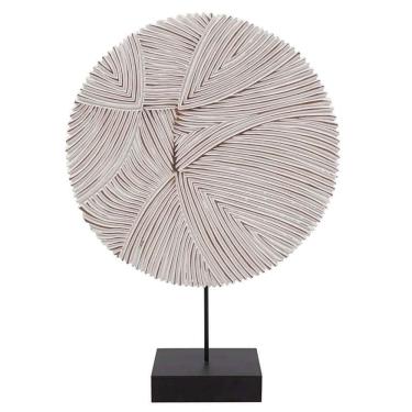 Imagem de Escultura Decoração Redonda Em Madeira Btc 34x25cm