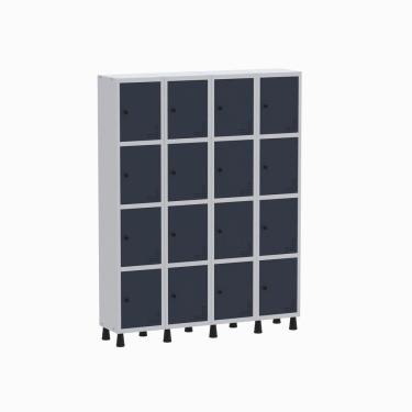 Imagem de Roupeiro Aço Light 4v 16 Portas Gr304/16 Cinza/azul Delrei