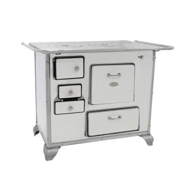 Imagem de Fogão A Lenha Gabinete N2 Direito Com Tampa Chapa Em Ferro Fundido Branco