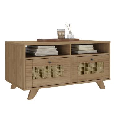 Imagem de Mesa De Centro 2 Gavetas 91 Cm Mdf 4639 Carvalho Arly