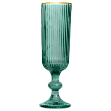 Imagem de Conjunto De Taças L`hermitage Cameratta Em Vidro Verde Com Borda Dourada 160ml - 6 Peças Verde