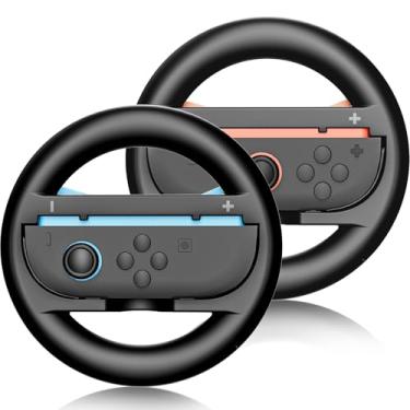 Imagem de Steering Wheels for Nintendo Switch 2 (2025) Mario Kart World & 8 Deluxe Racing Games, 2 Pack Racing Game Wheels for NS2 Multiplayer Mode Family Game Night, Switch 2 Accessories for Motion Racing Game