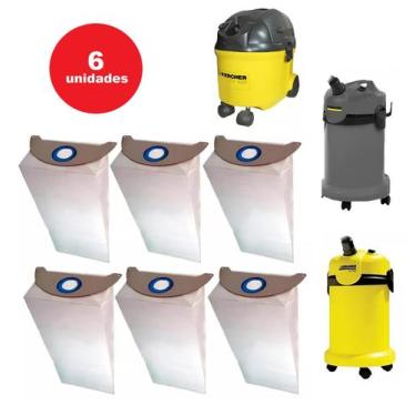 Imagem de Kit com 6 sacos descartaveis aspirador de pó karcher 2103