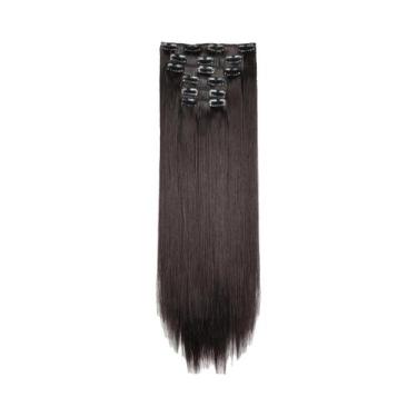 Imagem de Loira Preta 24 Polegadas Longas Extensões De Cabelo Sintético Reto 16 