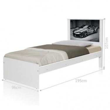 Imagem de Cama Solteiro com Cabeceira Carro Sport Chumbo - CASA H