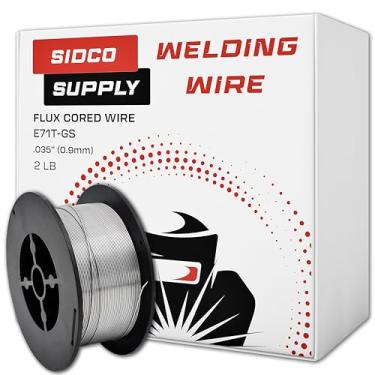 Imagem de Sidco Supply Fio de solda Flux Core 0,89 cm – E71T-GS – Fio de solda de núcleo de fluxo sem gás – Carretel de 900 g – Baixo respingo – Soldagem em todas as posições – Aço suave