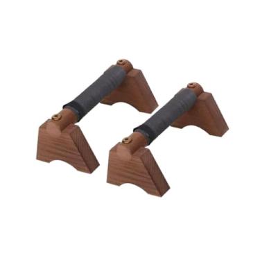 Imagem de oshhni 2 peças de barra de flexão de madeira paralelas, suporte de treinamento de parada de mão, suporte antiderrapante resistente para flexão, alças para, Coffee S