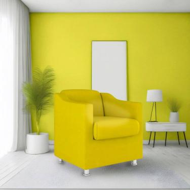 Imagem de Poltrona Bia Decorativa Reforçada Recepção Clinica Salão Sala De Estar Suede