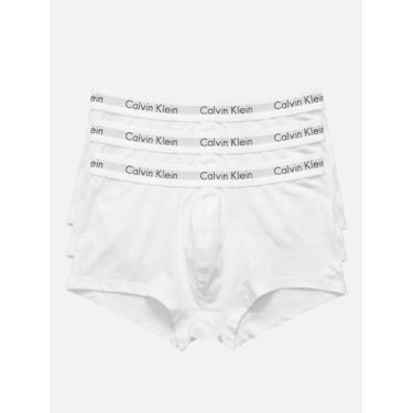 Imagem de Cuecas Calvin Klein Low Rise Trunk Print Brancas Pack 3UN, XL/GG