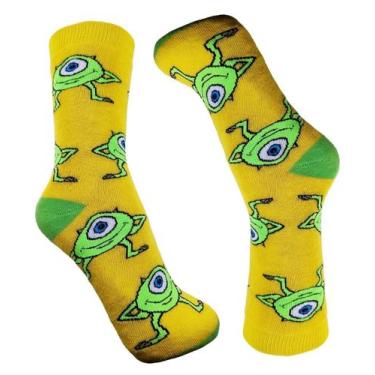 Imagem de Meia Divertida Personagem Maicon Wazowski Monstro S.A Grossa Algodão A