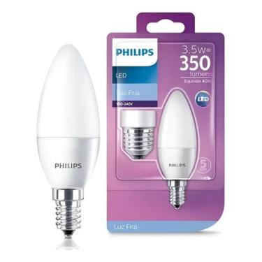 Imagem de Lâmpada Led Vela 3.5w Philips Bivolt 6500k E14/27 350lm