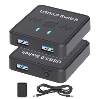 Imagem de Lecnvuo Switch Usb 3.0, 1 Entrada, 2 Saídas / 2 Em 1 Saída, Compartilha Impressora, Scanner, Teclado, Mouse, Compatível Com Mac/Win/Linux