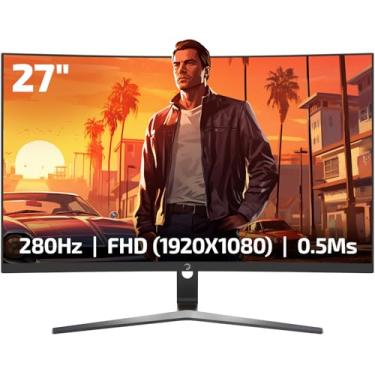 Imagem de Game Power Monitor Curvo Para Jogos Gamepower V80 De 27 Polegadas, Tela De 280 Hz 1080P, Tempo De Resposta De 0,5 Ms, Painel Va, Amd Freesync, Suporte Hdr, 125% Srgb, Luz De Fundo Rgb, Alto-Falantes