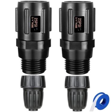 Imagem de 2 peças de regulador de pressão de mangueira de jardim 25 PSI, 3/10.2 cm FHT × 3/10.2 cm MHT, redutor de pressão, ótimo para sistema de irrigação por gotejamento distribuidor regulador emissores de