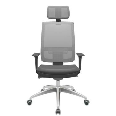 Imagem de Cadeira Office Brizza Tela Cinza Com Encosto Assento Facto Dunas Grafi