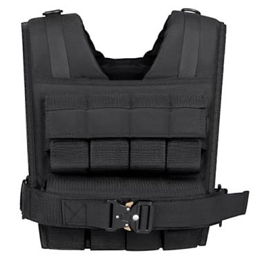 Imagem de Colete masculino pesado de 11,8 kg | 15,9 kg | 20,4 kg, colete de treino pesado com pesos de ferro removíveis, colete de peso para homens e mulheres, colete de exercícios pesado para treinamento de