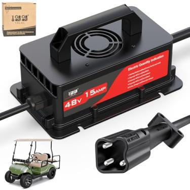 Imagem de 10L0L Carregador de carrinho de golfe de 15 Amp 48 volts para Yamaha G29 Drive & Drive 2, carregador de bateria de carrinho de golfe inteligente, baterias de chumbo-ácido, proteção de desligamento