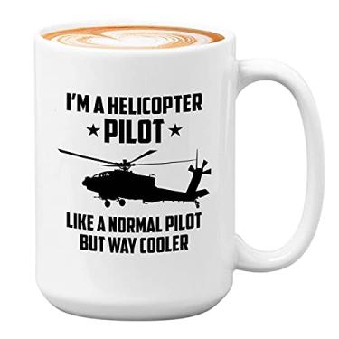 Imagem de Caneca de café de helicóptero piloto 425 g branca - I'm A helicóptero Pilot Like - Pilot Sky Fly Runway Copiloto Capitão Aviador Heliporto Aviador
