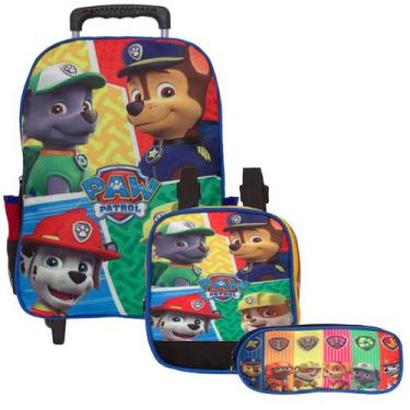 Imagem de Kit Mochila Infantil Menino Rodinhas Tam G Patrulha Canina - TOYS 2U