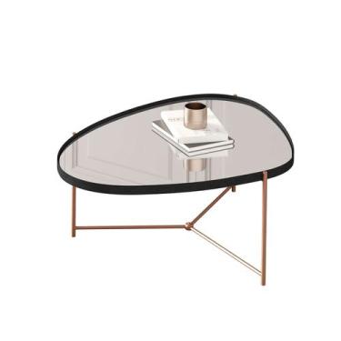 Imagem de Mesa de Centro Organica Alamanda Preto Pe Bronze - Moveis JB